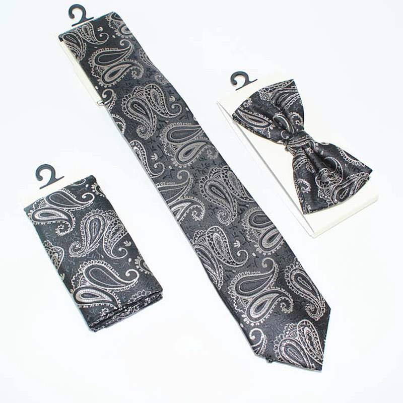 Wholesale Gentlemen Polyester Handkerchief Mens Tie and Pocket Square Set