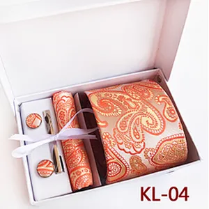Casual Men Ties and Hanky Set Floral Tie Pocket Square and Cufflink Set Paisley Neckties With Pocket Squares