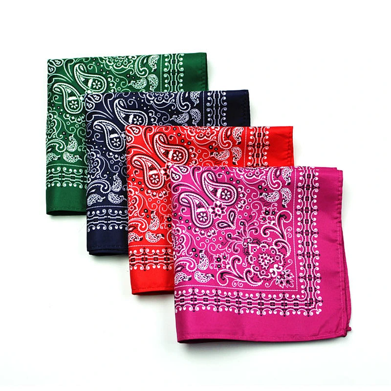 wholesale high quality men polyester printing pocket squares