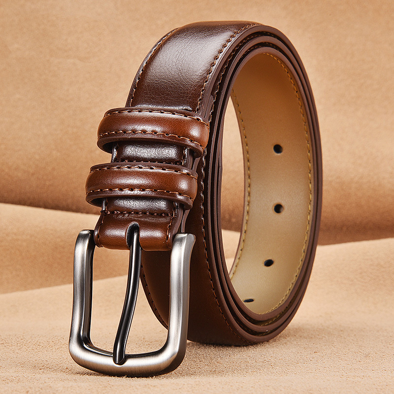 Wholesale Fashion mens Casual Adjustable Alloy Buckle Leather Belts 100% Genuine Leather Belt