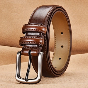 Wholesale Fashion mens Casual Adjustable Alloy Buckle Leather Belts 100% Genuine Leather Belt