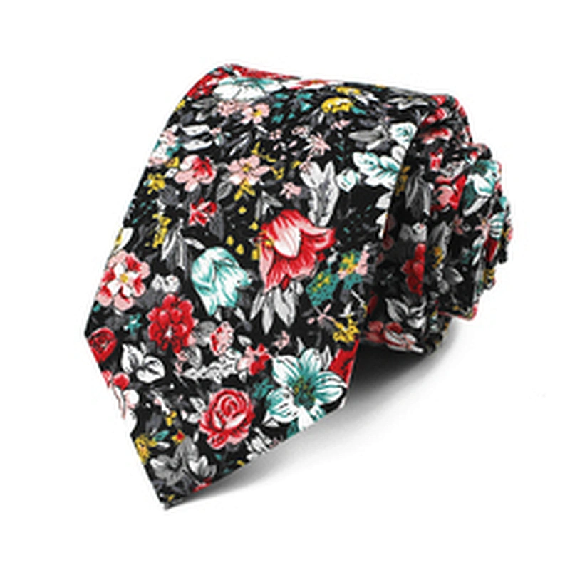 Custom Cotton Necktie Leisure Floral Tie Cotton Ties Printed Neck Ties For Men