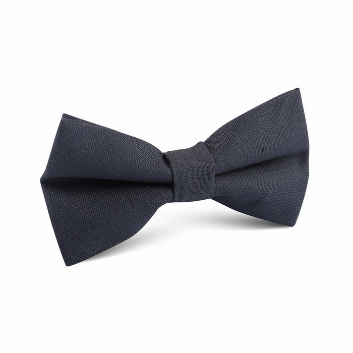 fashion custom linen and cotton black suit bow ties