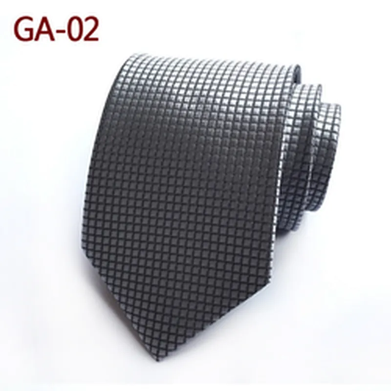 Classic Checked Plain Neck Ties For Men Luxury Ties Men Custom Logo Jacquard Polyester Woven Corbatas Hombres