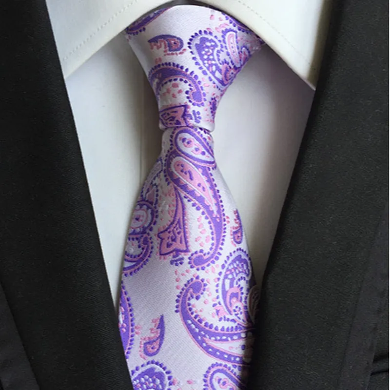 Wholesale Silk Neckties Men Luxury Paisley Silk Ties Jacquard Woven Polyester Cravate Homme