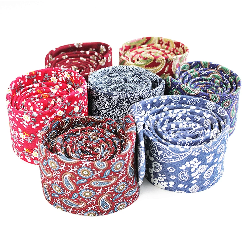 Wholesale Floral Ties Casual Cotton Ties Printed Tie Set Gift Box