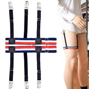Wholesale Mens Shirt Holder Straps Adjustable Elastic Shirts Garters with Non-slip Locking Clamps