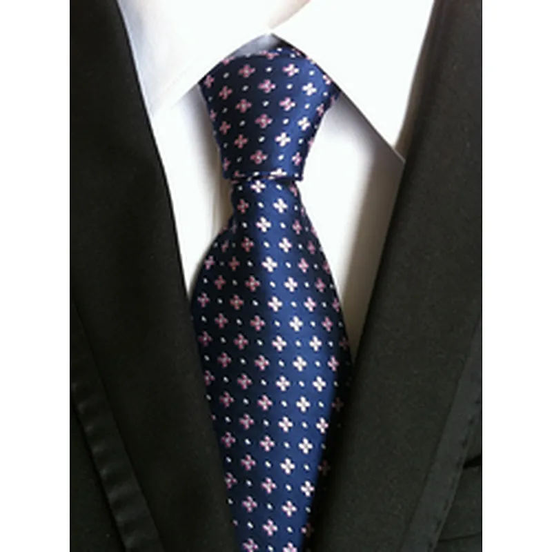 Wholesale Business Silk Ties Formal Stripe Silk Neckties Men Polyester Jacquard Woven Cravate Homme