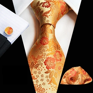 Wholesale Men Ties And Hanky Cufflinks Set Luxury Neckties With Pocket Squares Casual Ties For Men Italian