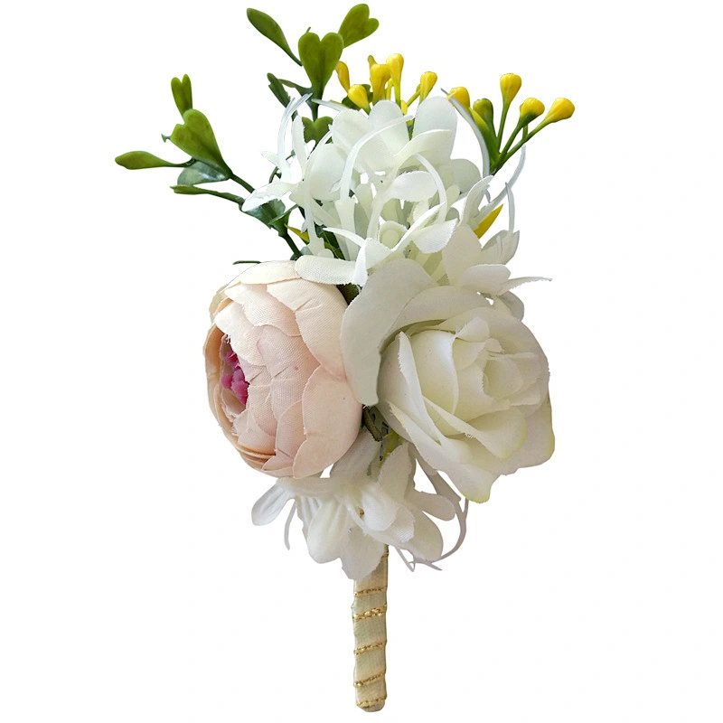 Fashion groom boutonniere Wholesale Wedding Corsage Flower Pins Brooches Mens Lapel Pin Custom