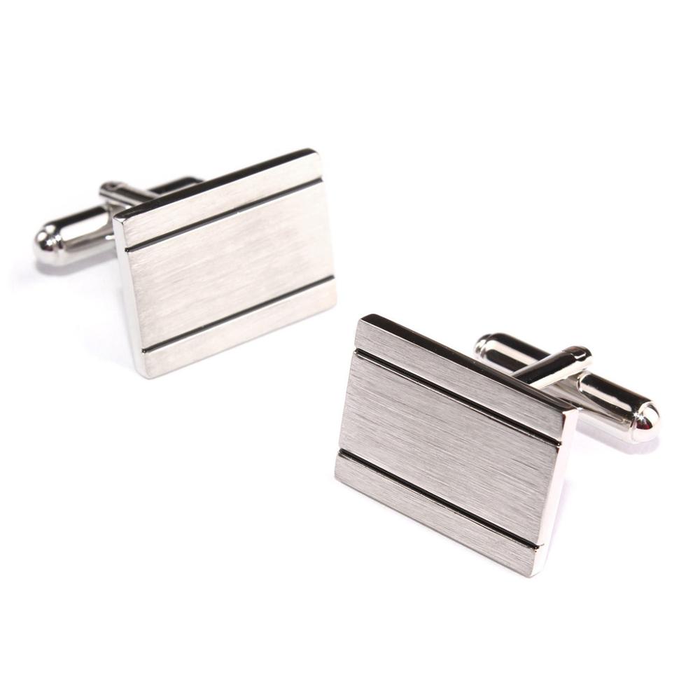 new arrival high quality silver brass square cufflinks