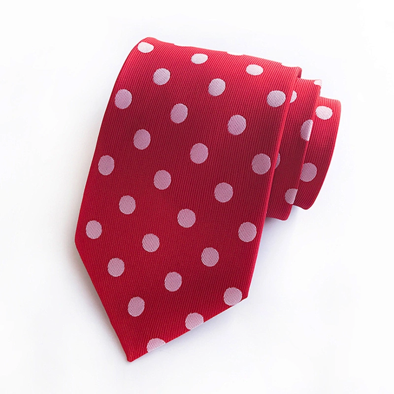 Casual Fashion Mens Ties Necktie Custom Logo Dot Ties For Men Italian Polyester Jacquard Cravates Pour Hommes
