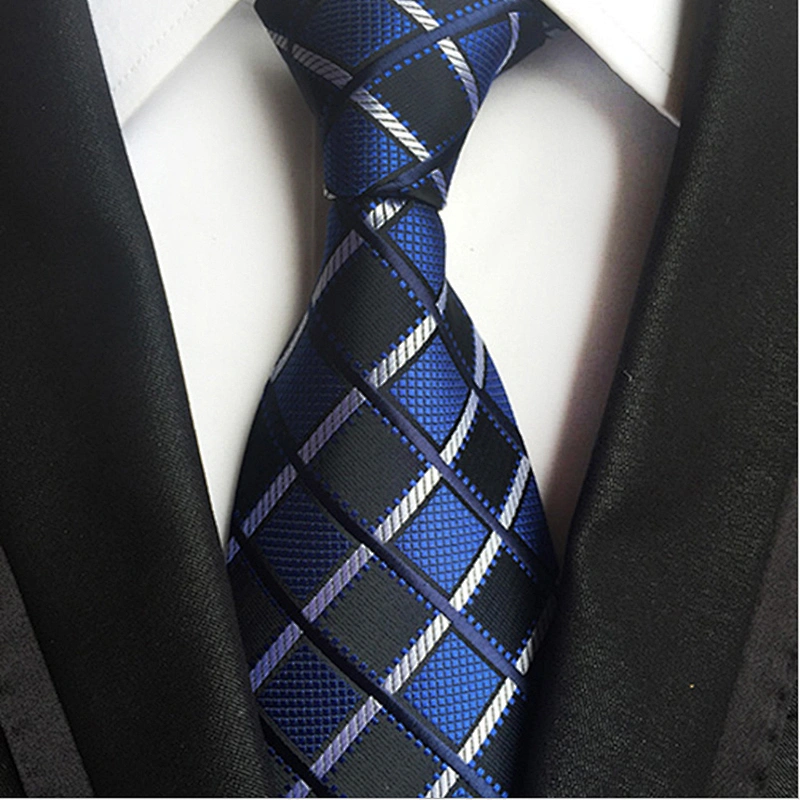 Custom Gravata Fashion Neck Ties For Men Casual Grid Silk Necktie Gift