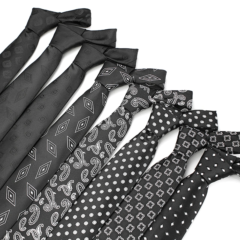 Fashion Custom Logo Business Mens Black Silk Neck Ties For Men