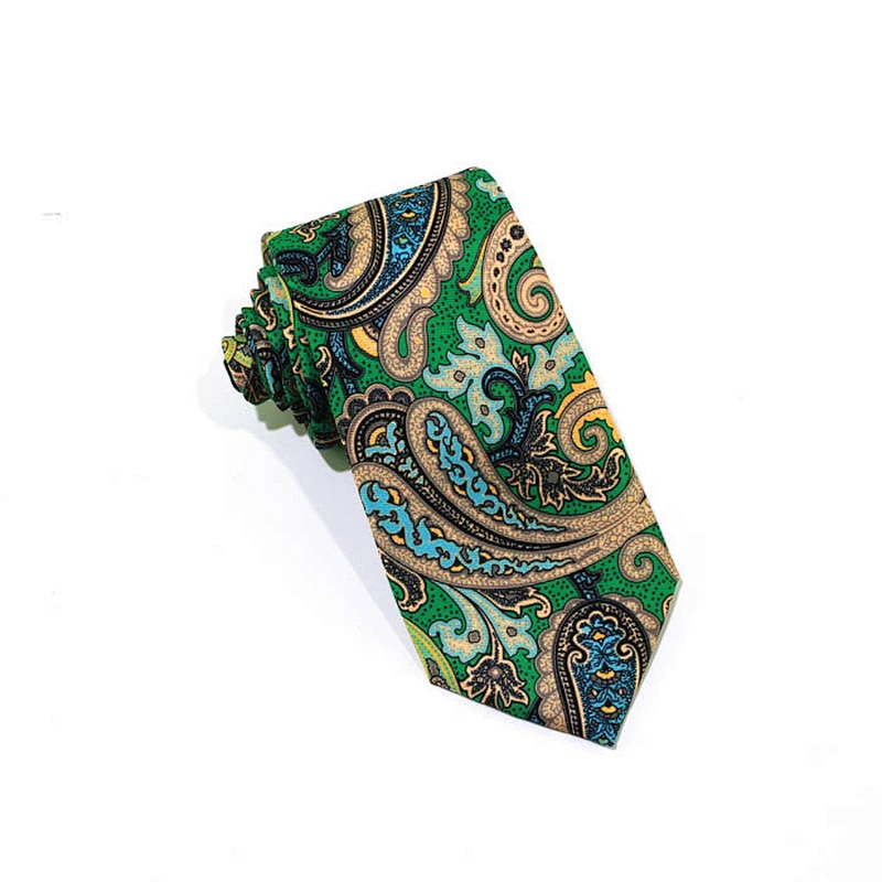 High Quality 100% Pure Silk Printing Paisley Pattern Men Neck Ties