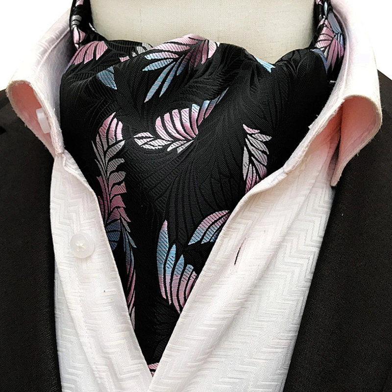 Casual Paisley Cravate Homme Jacquard Woven Folard Mens Ascot Classic Polyester Ties For Men Italian