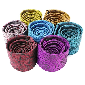 Custom Logo Tie Sublimation Polyester Jacquard Woven Tie For Men Bulk Order Paisley Neck Ties For Men Italian