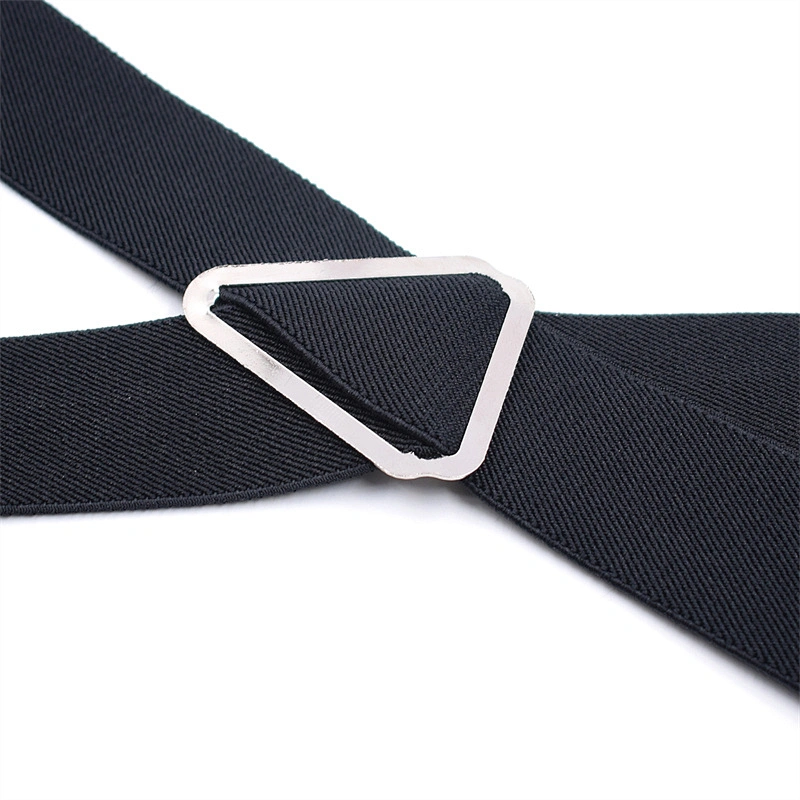 Wholesale 35mm width solid color Adjustable 4 Clip X-Back Heavy Duty Clip Mens Suspenders Elastic Pants Braces