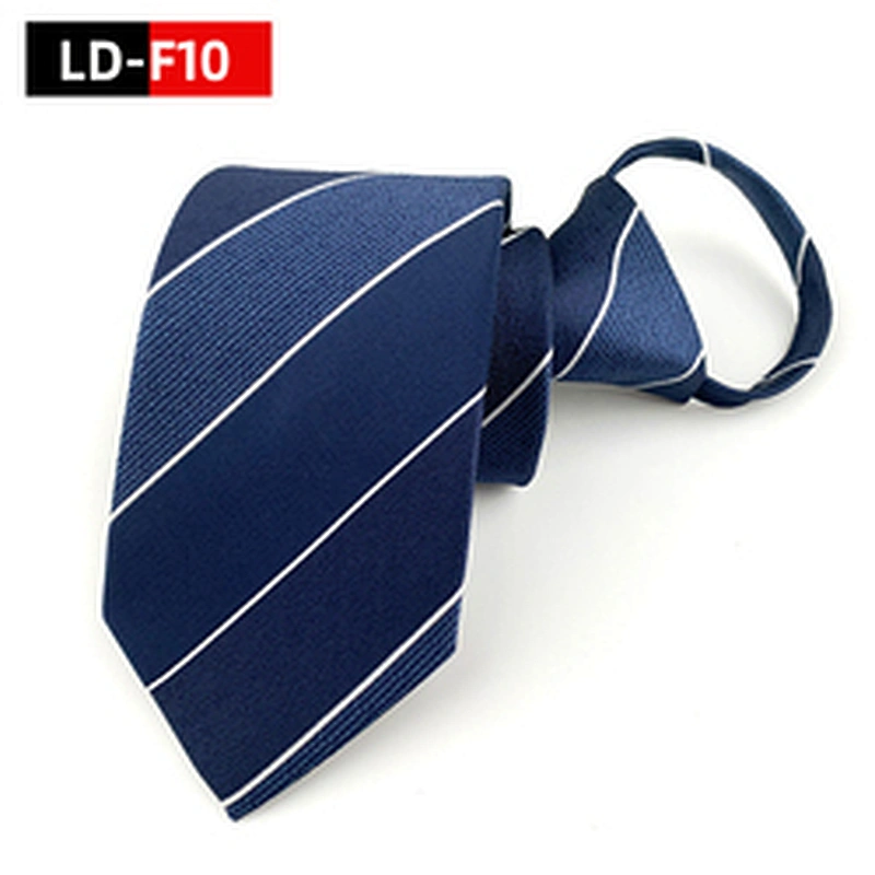 Custom Boys Zipper Ties Novel Polyester Jacquard Woven Zipper Tie Fashionable Lattice Zipper Ties For Men