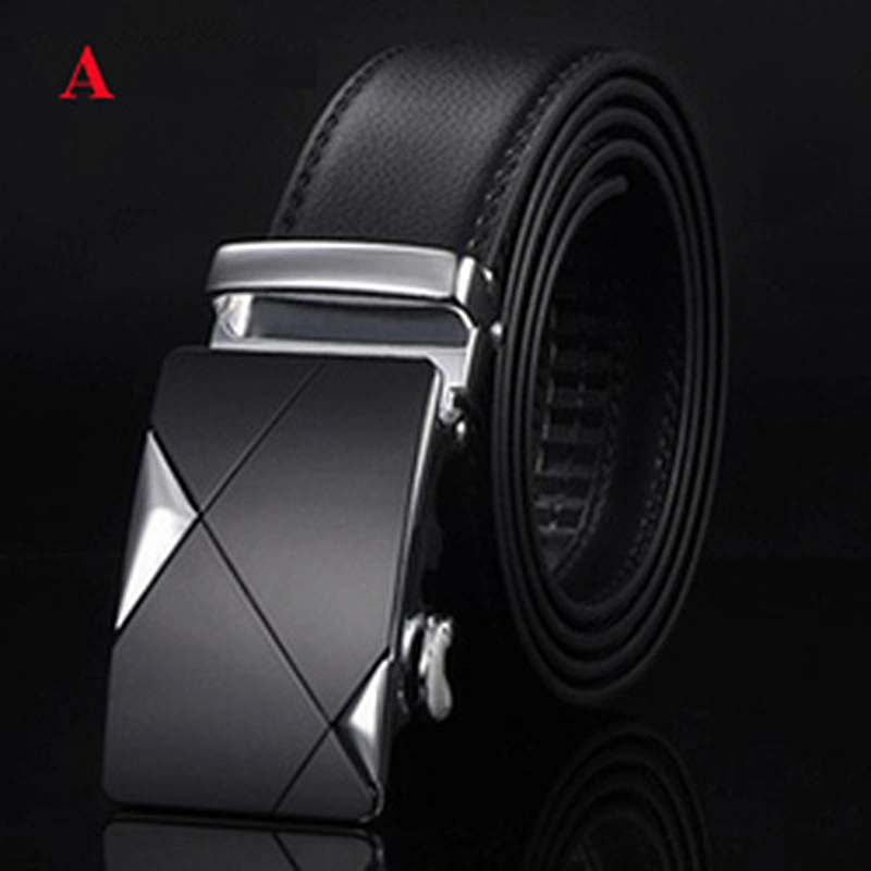 Wholesale Business Casual Adjustable Automatic Buckle Two-layer Cowhide Genuine Leather Belt for Men