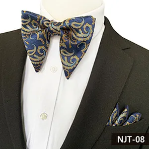 Custom Pocket Squares for Men Fashion Mens Bow Ties and Hanky Sets Paisley Men Bow Tie Sets Handkerchief Set