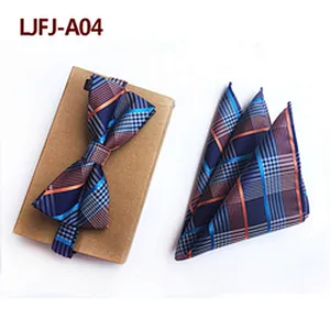Casual Mens Bow Ties and Hanky Sets Custom Pocket Squares for Men Paisley Men Bow Tie Sets Handkerchief Set