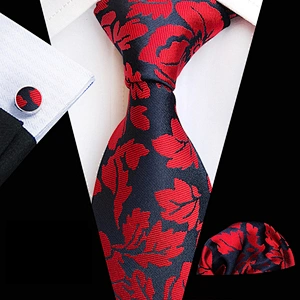 Wholesale Men Ties and Hanky Set Fashion Purple Neckties With Pocket Squares Paisley Tie Pocket Square and Cufflink Set