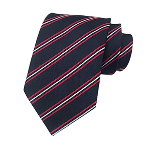 Fashion Striped Neck Ties For Men Casual Necktie Set Gift Box Custom Logo Polyester Woven Corbatas Hombres