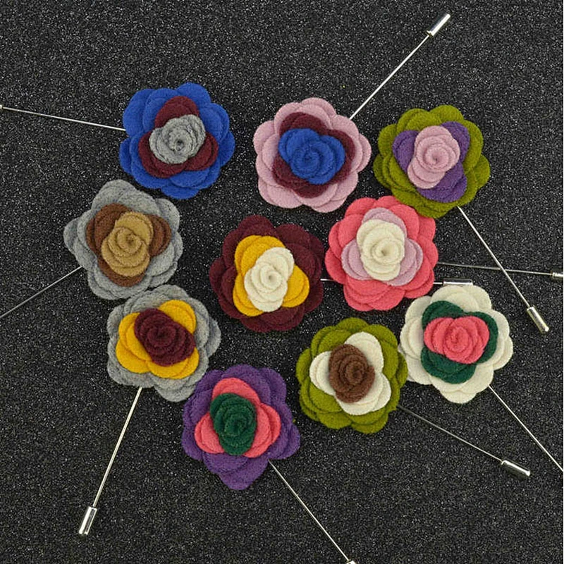 Custom Flower Lapel Pins Mens Suit Designer Channel Pins Brooches Men Popular Wedding Corsage Bracelet