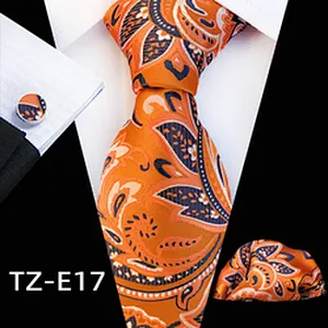 Luxury Necktie Set Gift Box Custom Floral Tie Pocket Square And Cufflink Set Polyester Wovenl Mens Neck Tie Set Box