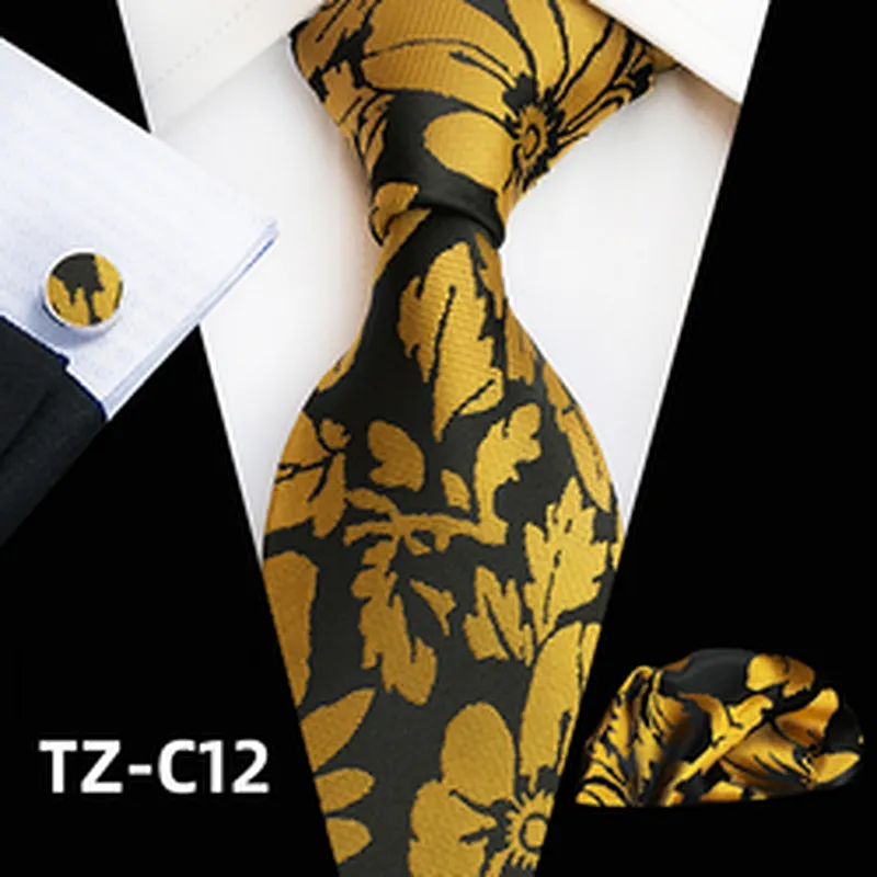 Custom Men Ties and Hanky Set Luxury Red Neckties With Pocket Squares Paisley Tie Pocket Square and Cufflink Set