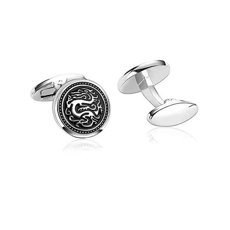 Custom men shirt accessory high end dragon cufflinks