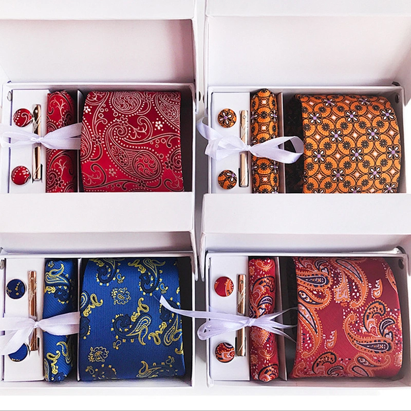 Paisley Neckties With Pocket Squares Casual Men Ties and Hanky Set Custom Tie Pocket Square and Cufflink Set