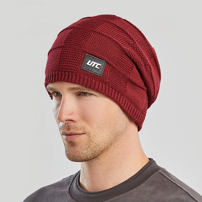 High Quality Winter Plain Dyed Custom Knitted Hat 100% Acrylic Warm Knitted Beanie Custom Logo