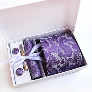Casual Neckties With Pocket Squares Custom Men Ties and Hanky Set Paisley Tie Pocket Square and Cufflink Set Gift Box