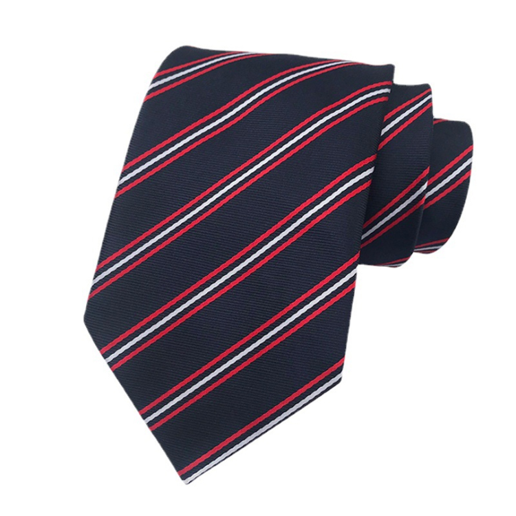 Casual Corbatas Hombres Striped Neck Ties For Men Polyester Woven Necktie Set Gift Box Custom Logo