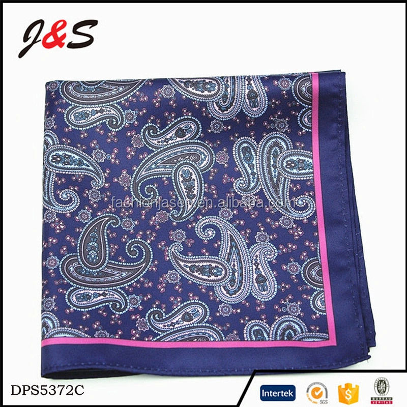 custom high quality pocket square printed handkerchief by Jasen