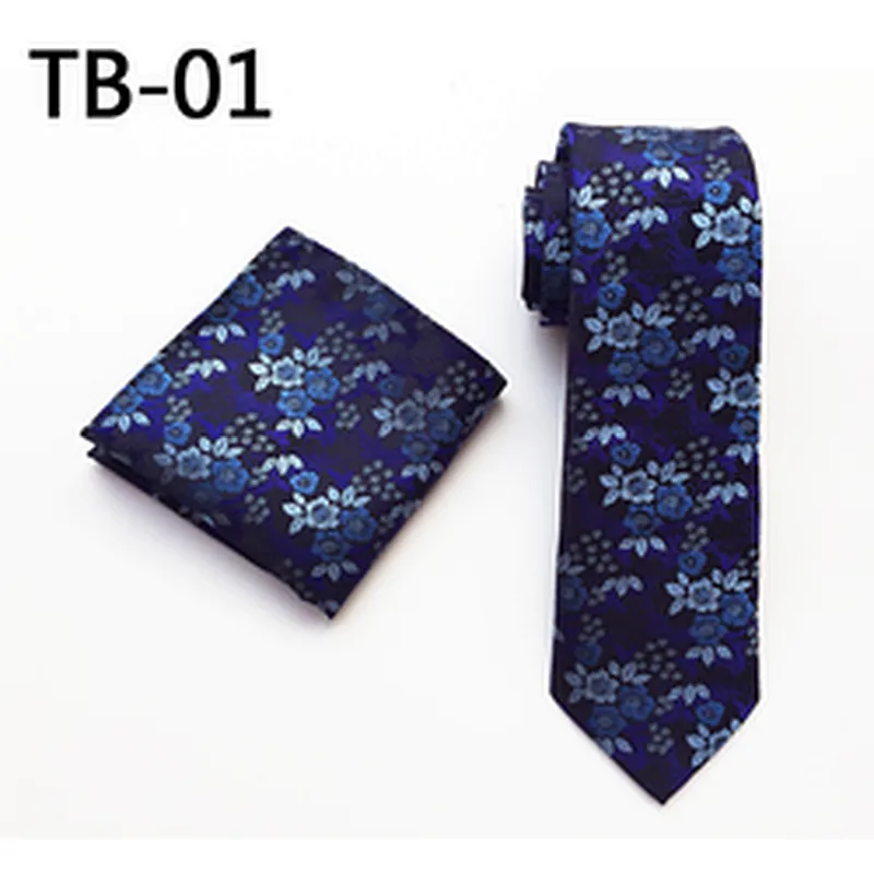 Casual Floral Neckties with Pocket Square Grid Ensemble Cravate Mouchoirs Custom Men Ties and Hanky Set