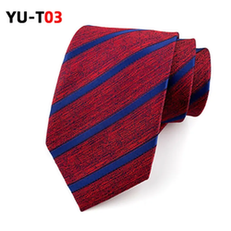 Casual Corbatas Hombres Striped Neck Ties For Men Polyester Woven Necktie Set Gift Box Custom Logo