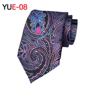 Luxury Paisley Necktie Custom Jacquard Woven Gravatas Masculina Polyester Lattice Neck Ties For Men