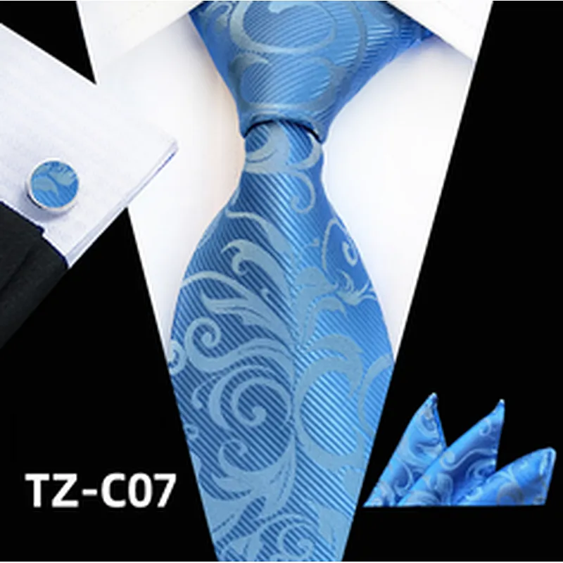 Yellow Neckties With Pocket Squares Fashion Men Ties and Hanky Set Plant Tie Pocket Square and Cufflink Set