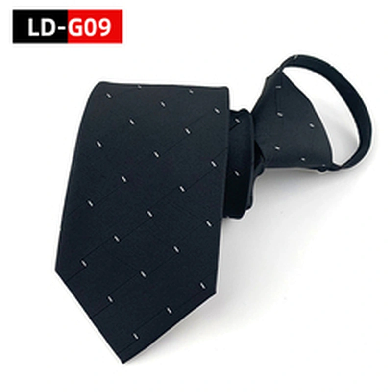 Custom Zipper Tie Fashionable No Tie Plain Boys Zipper Necktie Jacquard Lazy Zipper Ties For Men
