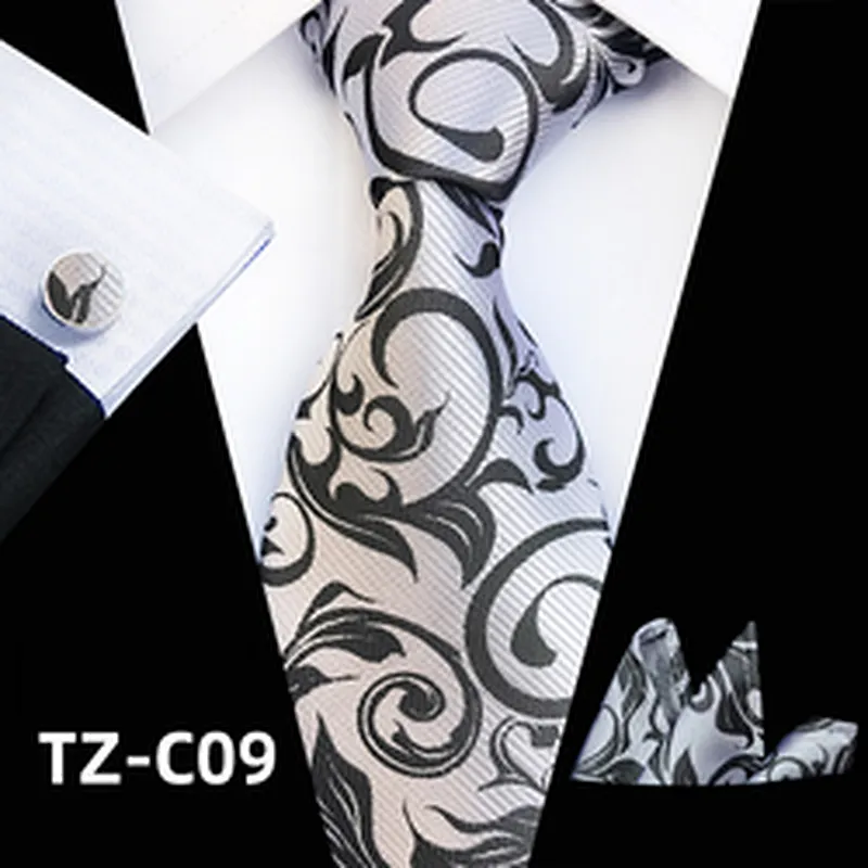 Yellow Neckties With Pocket Squares Fashion Men Ties and Hanky Set Plant Tie Pocket Square and Cufflink Set