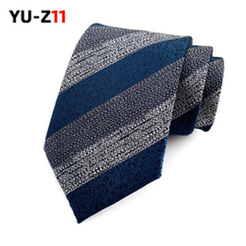 Custom Mens Neck Tie Classical Striped Necktie Wholesale Woven Jacquard  polyester tie