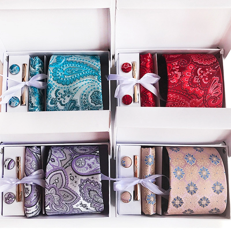 Paisley Neckties With Pocket Squares Casual Men Ties and Hanky Set Custom Tie Pocket Square and Cufflink Set