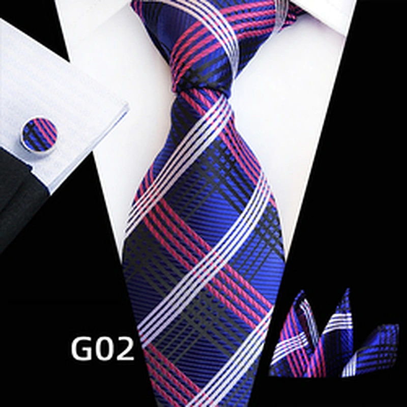 Custom Luxury Necktie Stripe Jacquard Cravates Homme Casual Silk Ties For Men