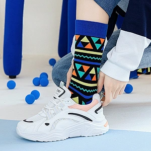 wholesale geometric pattern fashion socks Amazon hot sale socks men and women personality trend socks cotton stockings