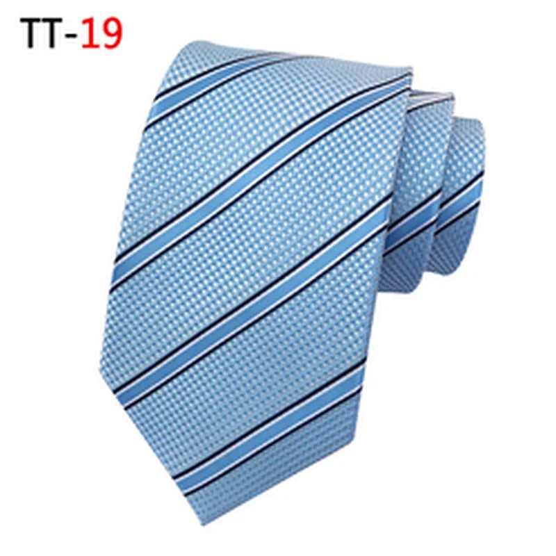 Casual Corbatas Hombres Striped Neck Ties For Men Polyester Woven Necktie Set Gift Box Custom Logo