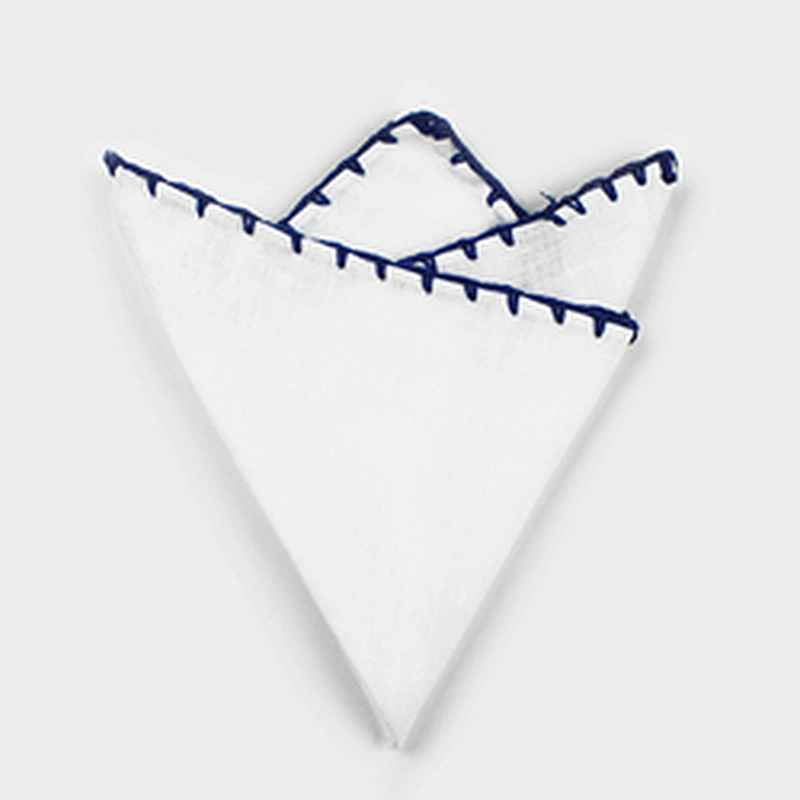 wholesale linen pocket square costom design linen handkerchief white for men
