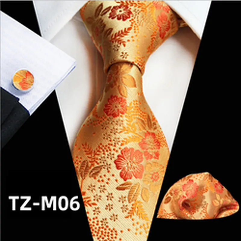 Luxury Neckties With Pocket Squares Casual Ties For Men Italian Wholesale Men Ties And Hanky Cufflinks Set